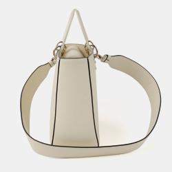 Pre Owned حقيبة ديور قماش كانفاس أبيض كبير