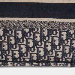 Pre Owned Dior Book Tote Medium Blue Canvas Tote Bag
