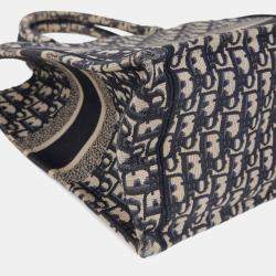 Pre Owned Dior Book Tote Medium Blue Canvas Tote Bag