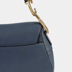 مملوكة مسبقًا حقيبة كتف ديور سادل جلد أزرق