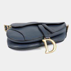 مملوكة مسبقًا حقيبة كتف ديور سادل جلد أزرق