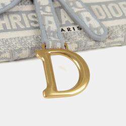 مملوكة مسبقًا Dior Saddle Slim Gray Leather Pouch Belt Bag