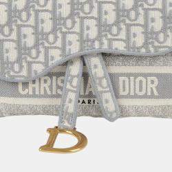 مملوكة مسبقًا Dior Saddle Slim Gray Leather Pouch Belt Bag