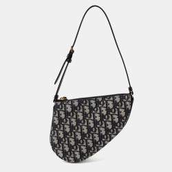 Pre Owned Dior Saddle Rodeo Blue Leather Pouch