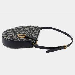 Pre Owned Dior Saddle Rodeo Blue Leather Pouch