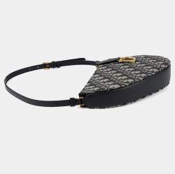 Pre Owned Dior Saddle Rodeo Blue Leather Pouch