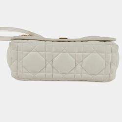 Pre Owned حقيبة كتف ديور كار ديور جلد أبيض سلسلة متوسطة