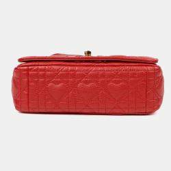 مملوكة مسبقًا Dior Caro Heart Small Red Calfskin Leather Crossbody Bag