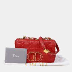 مملوكة مسبقًا Dior Caro Heart Small Red Calfskin Leather Crossbody Bag