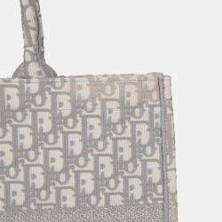 Pre Owned حقيبة كتب ديور قماش رمادي كبيرة