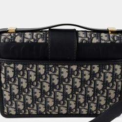 مملوكة مسبقًا Dior Montaigne Blue Leather Crossbody Bag