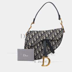 مملوكة مسبقًا حقيبة كتف جلد العجل أزرق ديور سادل