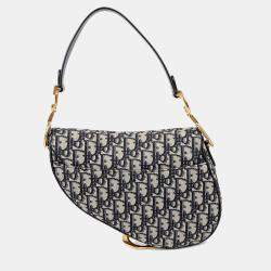 مملوكة مسبقًا حقيبة كتف جلد العجل أزرق ديور سادل