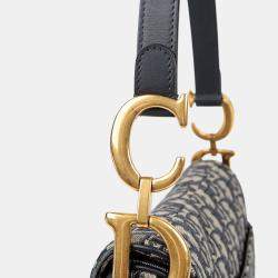 مملوكة مسبقًا حقيبة كتف جلد العجل أزرق ديور سادل