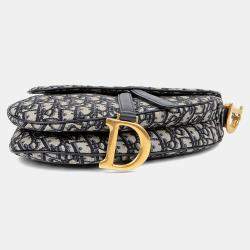 مملوكة مسبقًا حقيبة كتف جلد العجل أزرق ديور سادل