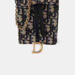 مملوكة مسبقًا حقيبة كروس بودي جلد العجل أزرق عمودية ديور سادل