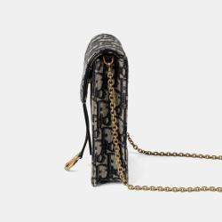 مملوكة مسبقًا حقيبة كروس بودي جلد العجل أزرق عمودية ديور سادل