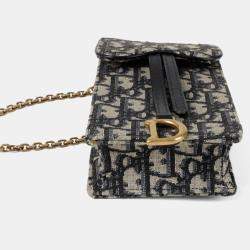 مملوكة مسبقًا حقيبة كروس بودي جلد العجل أزرق عمودية ديور سادل