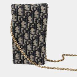 مملوكة مسب قًا حقيبة كروس بودي جلد العجل أزرق عمودية ديور سادل