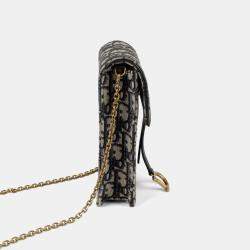 مملوكة مسبقًا حقيبة كروس بودي جلد العجل أزرق عمودية ديور سادل