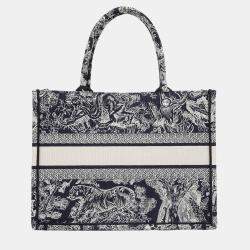 Pre Owned حقيبة يد ديور كتاب متوسطة قماش زرقاء