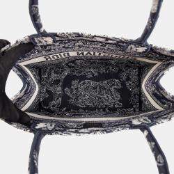 Pre Owned حقيبة يد ديور كتاب متوسطة قماش زرقاء