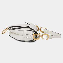 مملوكة مسبقًا حقيبة كتف ديور سادل ميني جلد أبيض