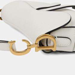 مملوكة مسبقًا حقيبة كتف ديور سادل ميني جلد أبيض