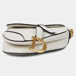 مملوكة مسبقًا حقيبة كتف ديور سادل ميني جلد أبيض