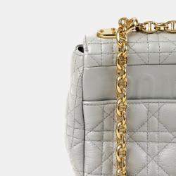 Pre Owned حقيبة كتف سلسلة جلد رمادي متوسط ديور كارو