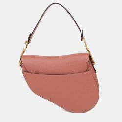 Pre Owned Dior Saddle Medium Pink Leather Shoulder Bag
