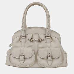 مملوكة مسبقًا Dior My Frame Pocket White Leather Tote Bag