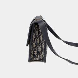 Pre Owned حقيبة كتف جبل جلد أزرق ديور