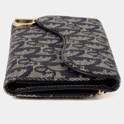 مملوكة مسبقًا محفظة ديور سادل كانفاس أزرق عتيق أوبليك