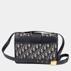 مملوكة مسبقًا حقيبة كتف ديور جلد زرقاء جبلية