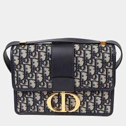 مملوكة مسبقًا حقيبة كتف ديور جلد زرقاء جبلية