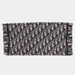 مملوكة مسبقًا حقيبة يد ديور كتاب توت قماش أزرق وسط