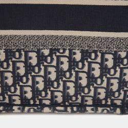 مملوكة مسبقًا حقيبة يد ديور كتاب توت قماش أزرق وسط