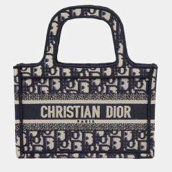 مملوكة مسبقًا Dior Book Tote Mini Blue Canvas Tote Bag