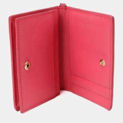 Pre Owned محفظة بطاقات ديور ليدي ديور جلد وردي بقلاب