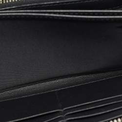 Pre Owned Dior Lady Dior Black Cannage Patent Leather  Zip Around Wallet