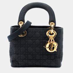 مملوكة مسبقًا Dior Black Mini Nylon Cannage Lady Dior