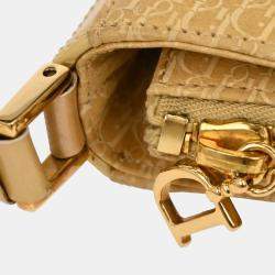 Pre Owned Christian Dior Beige Suede Trotter Handbag
