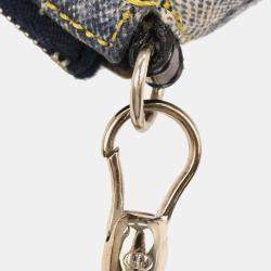Pre Owned Christian Dior Blue Canvas Denim Print Saddle Handbag