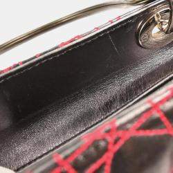 Pre Owned Dior Lady Dior Cannage Anselm Reyle Gray Lambskin Leather Top Handle Bag