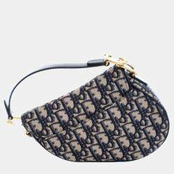 Pre Owned Christian Dior Mini Oblique Saddle Bag