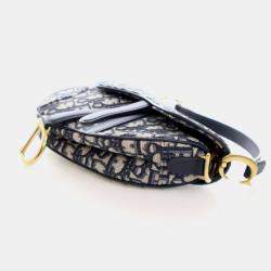 Pre Owned Christian Dior Mini Oblique Saddle Bag