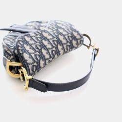 Pre Owned Christian Dior Mini Oblique Saddle Bag