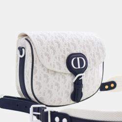 Pre Owned Christian Dior Medium White Calfskin Bobby