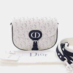 Pre Owned Christian Dior Medium White Calfskin Bobby